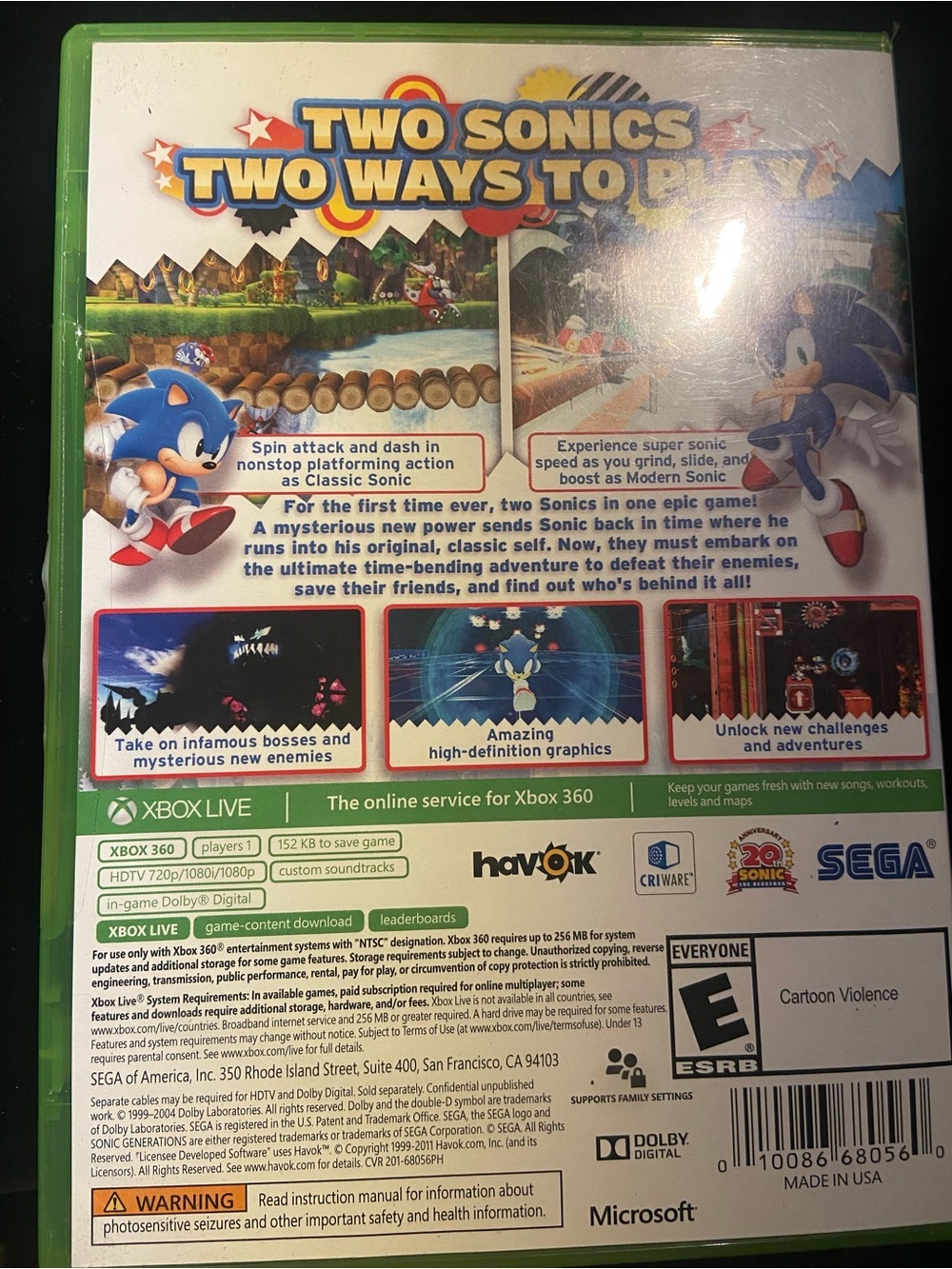 Sonic Generations - Xbox 360 (Best Seller) - Picture 2 of 2